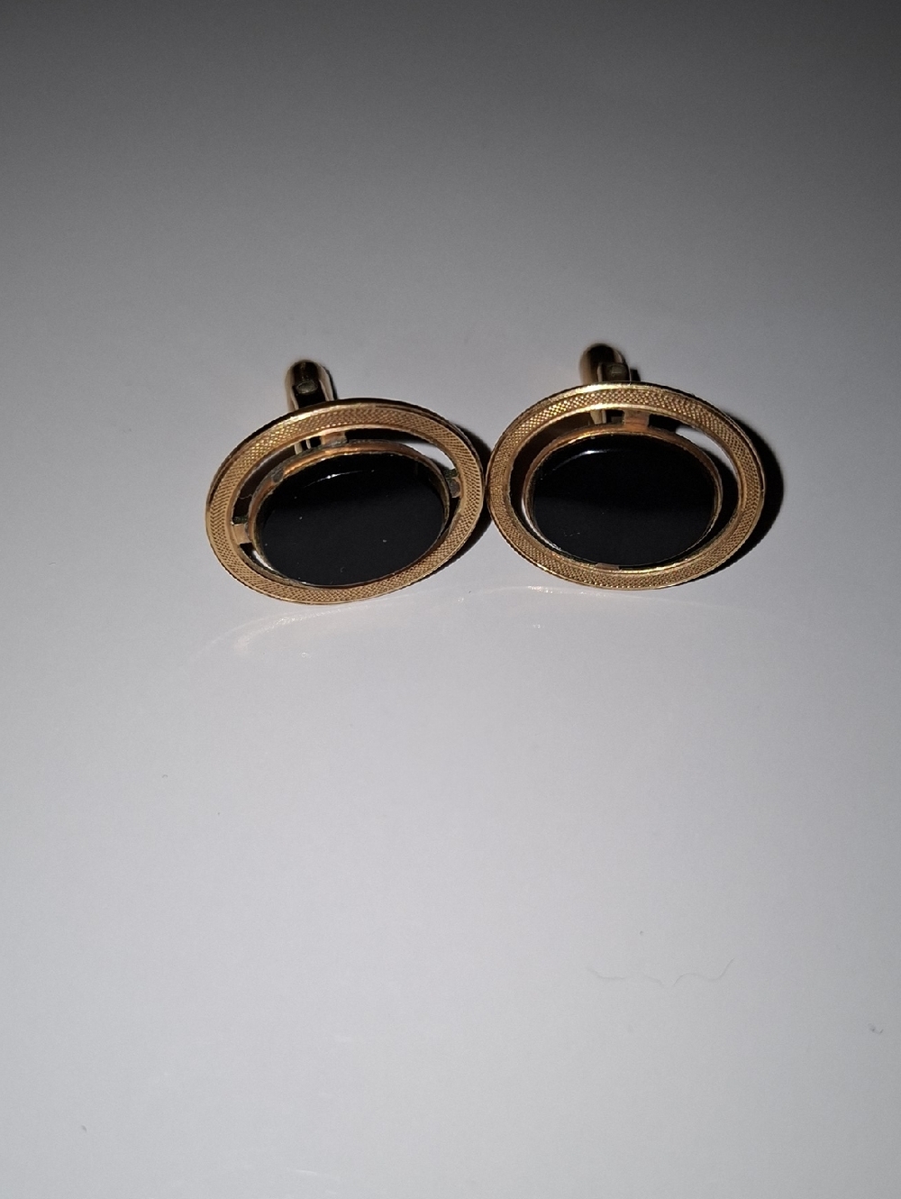 HADLEY Gold Fill and Black Onyx Oval Cufflinks
